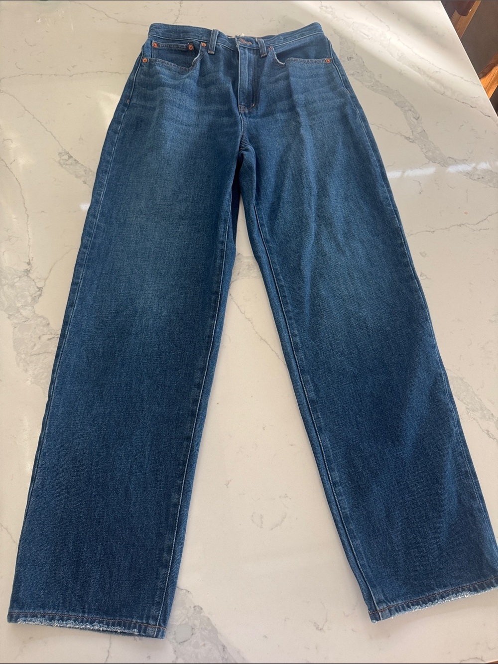 Women's Madewell Baggy Jeans — Deep Blue Denim